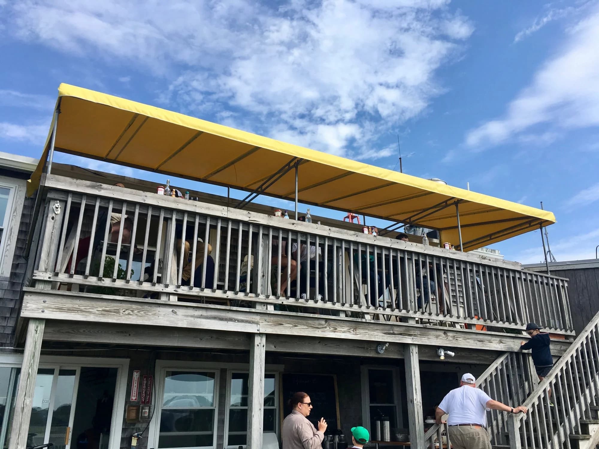 Hangar B Eatery café overlooking the runway at Chatham Airport