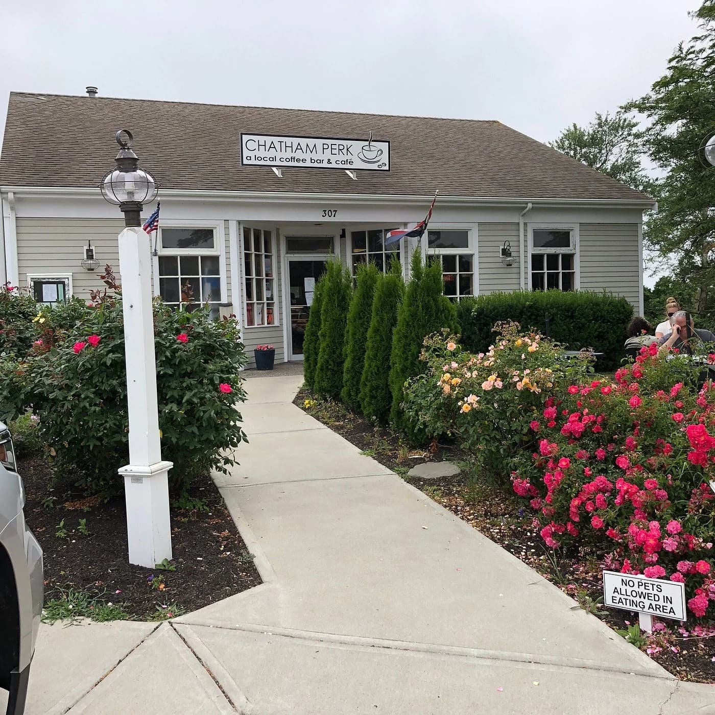 Exterior of Perks Coffee Shop in Harwich Port