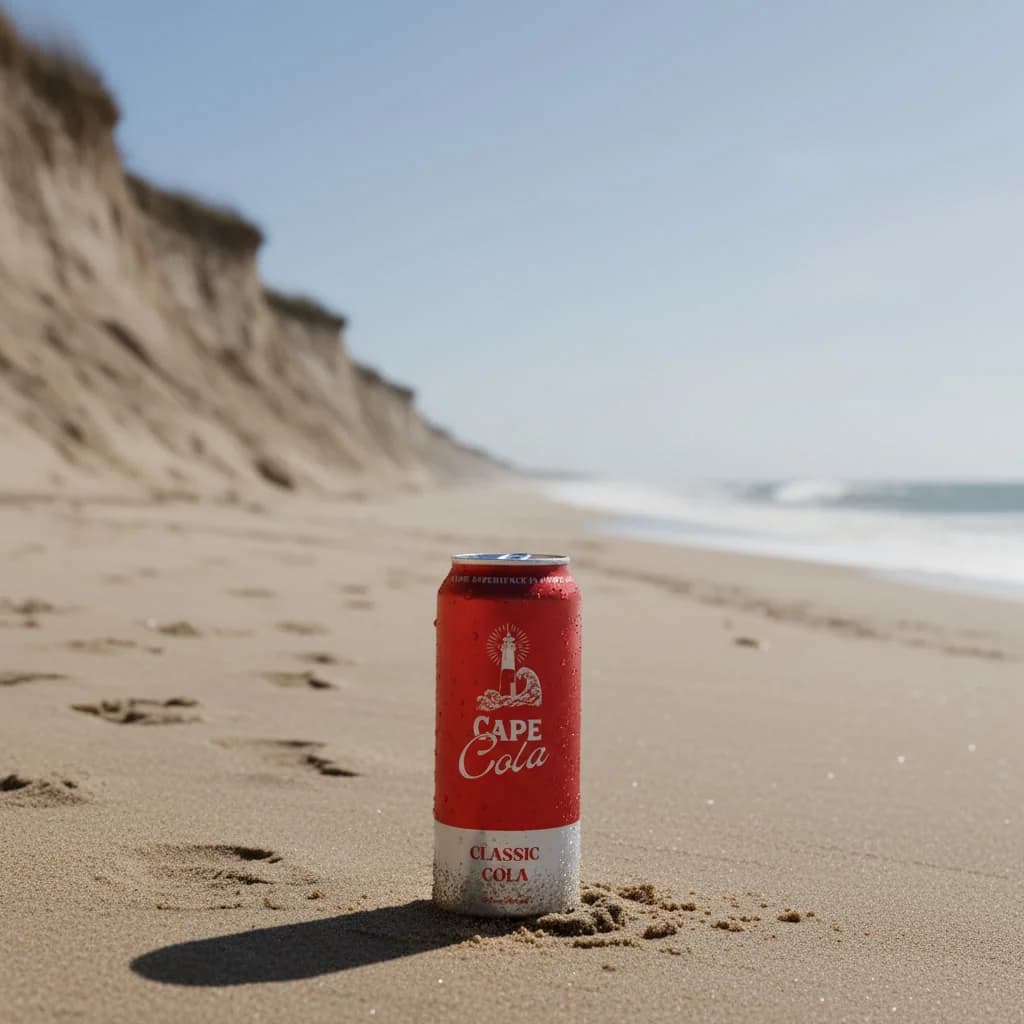 Cape Cola can on the beach at Marconi Beach, Cape Cod