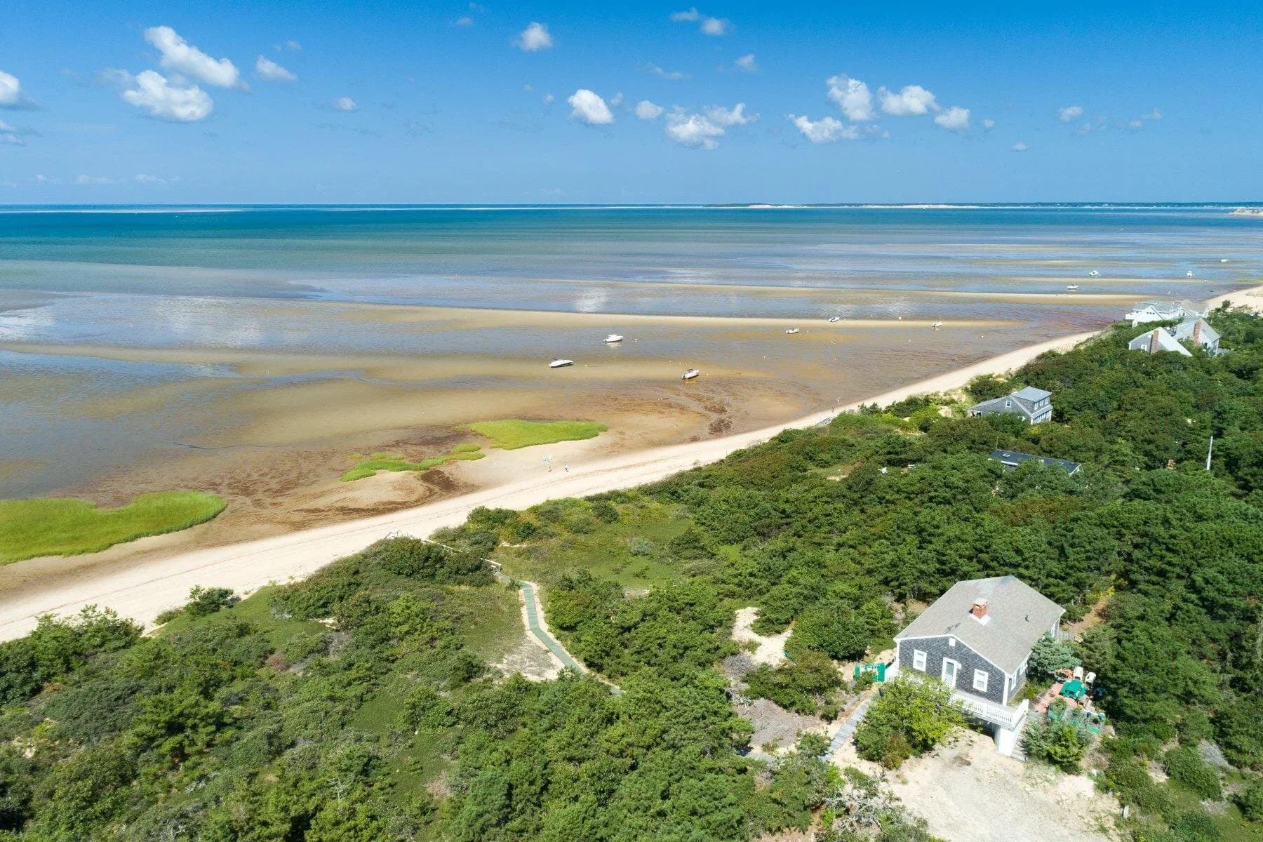 Wide Atlantic shoreline and dunes at Coast Guard Beach in Eastham